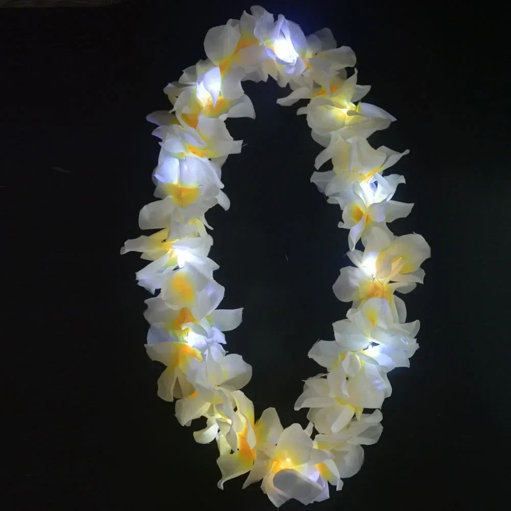 Light Up Hawaiian Flower Lei Necklace | Luau Glow Party Glow Party Necklace Babs