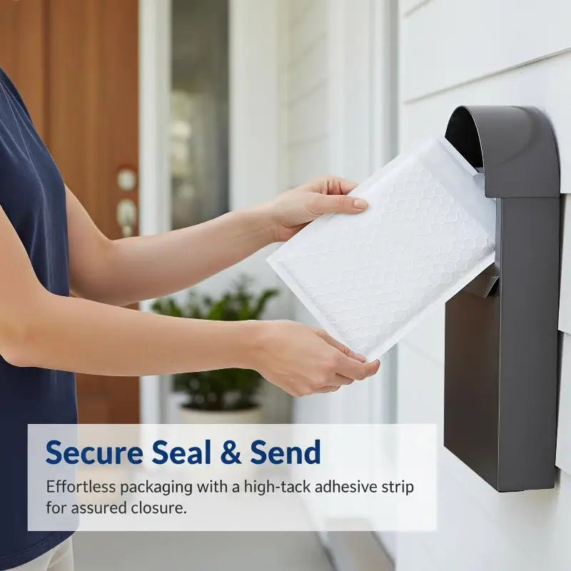 10-Pack White Self-Sealing Bubble Mailers | Waterproof Shipping Bags Bubble Mailers Babs