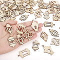 50pcs Ramadan Wooden Lantern Slices DIY Eid Mubarak Ornaments DIY Craft Ornaments Babs 50pcs