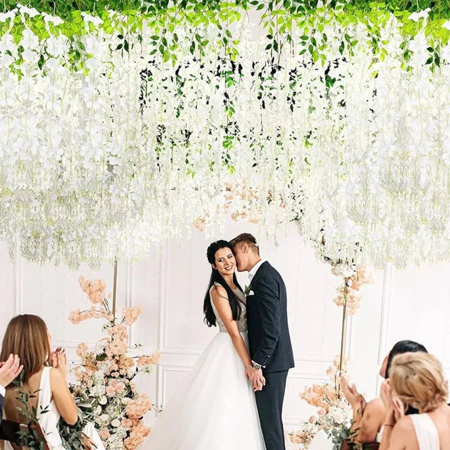 Artificial Silk Orchid Rattan Garland – Wedding & Home Décor Artificial Flower Garland Babs
