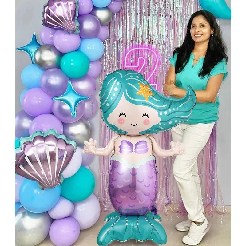 Large Standing Mermaid Foil Balloons – Birthday Party Decor Party Foil Balloons Babs
