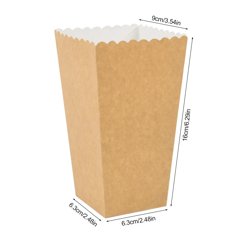 12-Pack Kraft Paper Popcorn Boxes – Party Snack Buckets Party Snack Boxes Babs L 12pcs