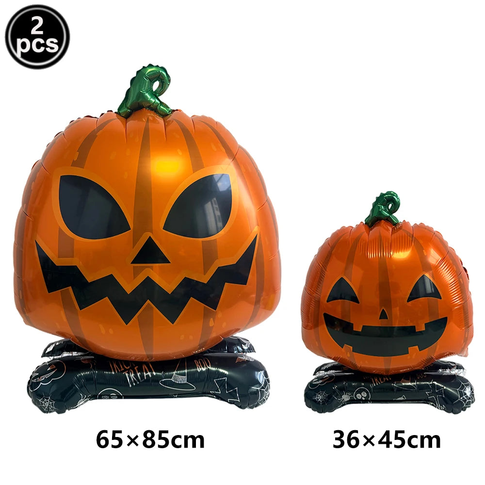 Halloween Foil Balloons Set – Pumpkin Ghost Bat Fringe Curtain