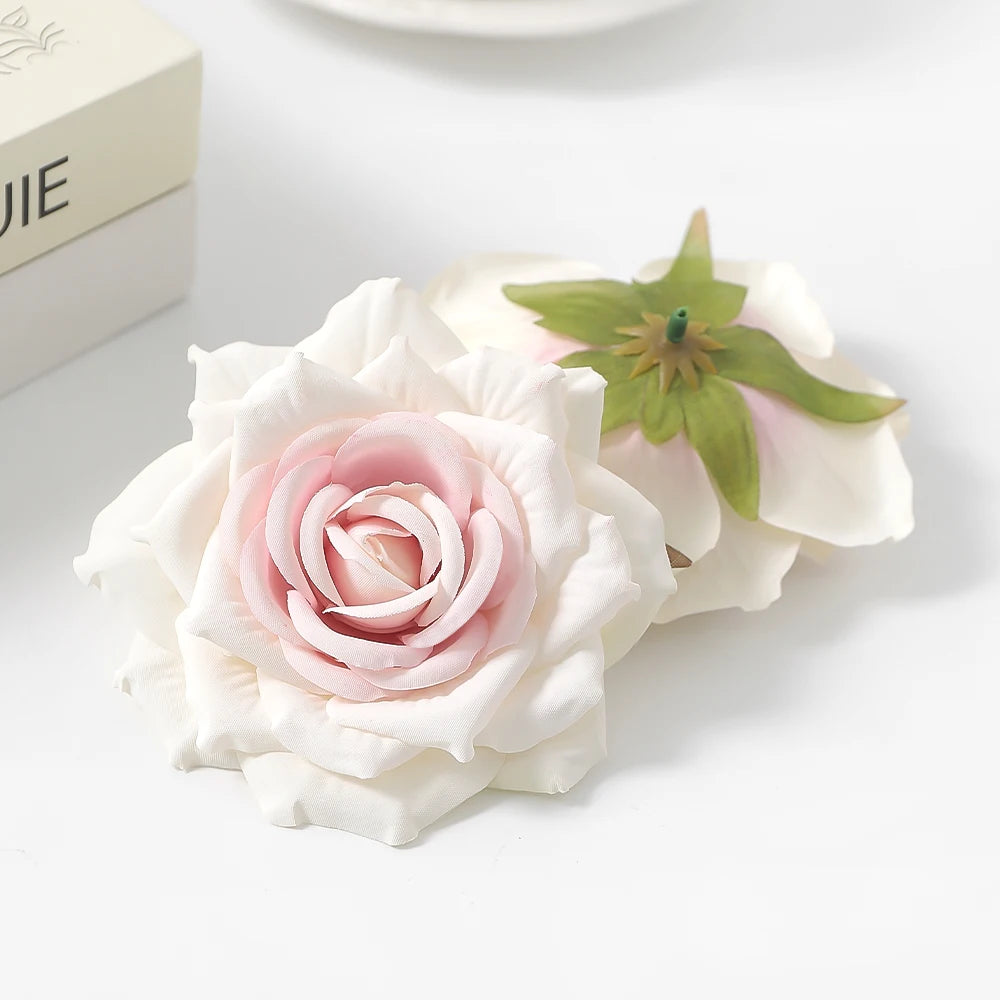 Silk Rose Artificial Flower Heads for Wedding & Home Decor 3/5 Pcs Artificial Flower Heads Babs K style 5Pcs