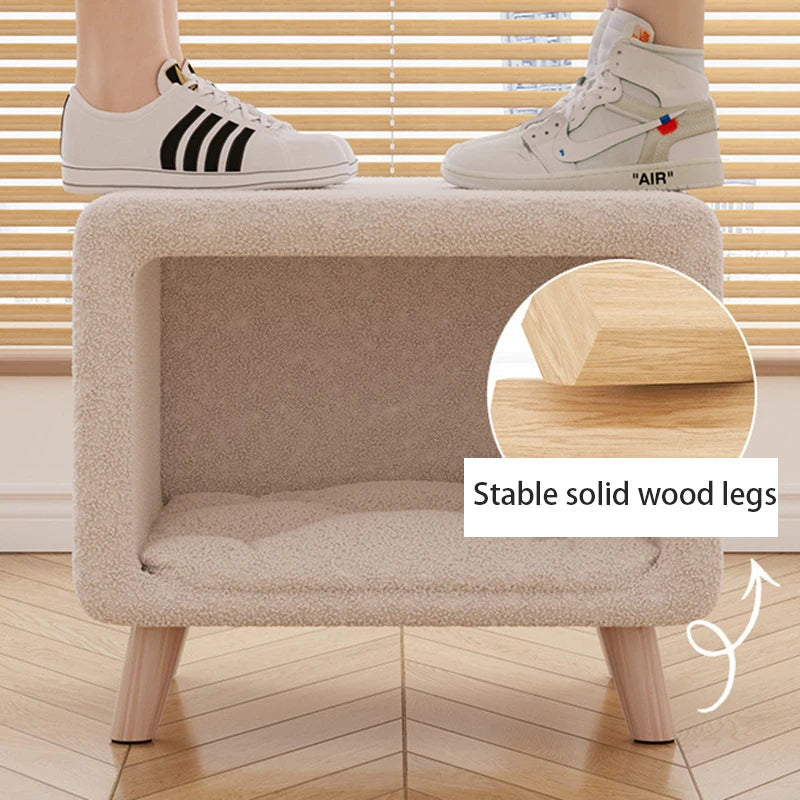 Modern Flannel Nightstand with Drawer – Elegant Bedside Table Nightstand Babs