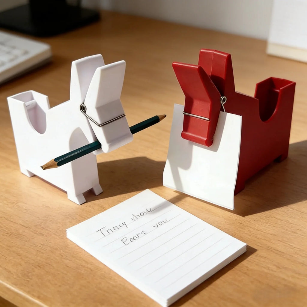 Cute Plastic Memo Holder & Desk Organizer – PVC Storage Box Desk Organizer Babs