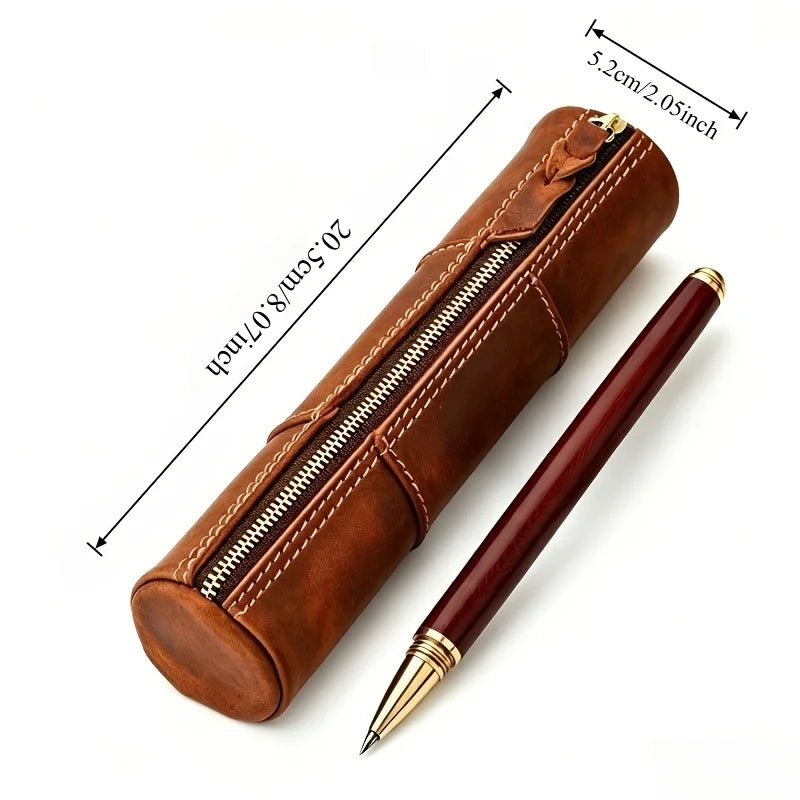 Vintage Zebra Leather Zipper Pencil Case – Handmade Pouch Leather Pencil Case Babs