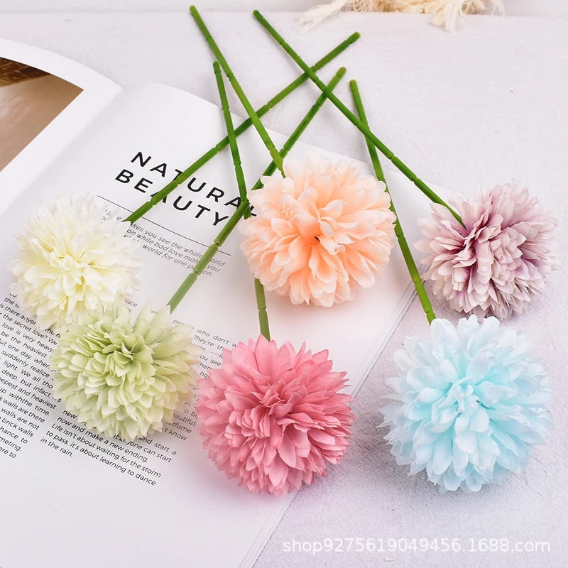 Artificial Silk Dandelion Hydrangea Flowers – Wedding & Home Décor Artificial Flower Set Babs