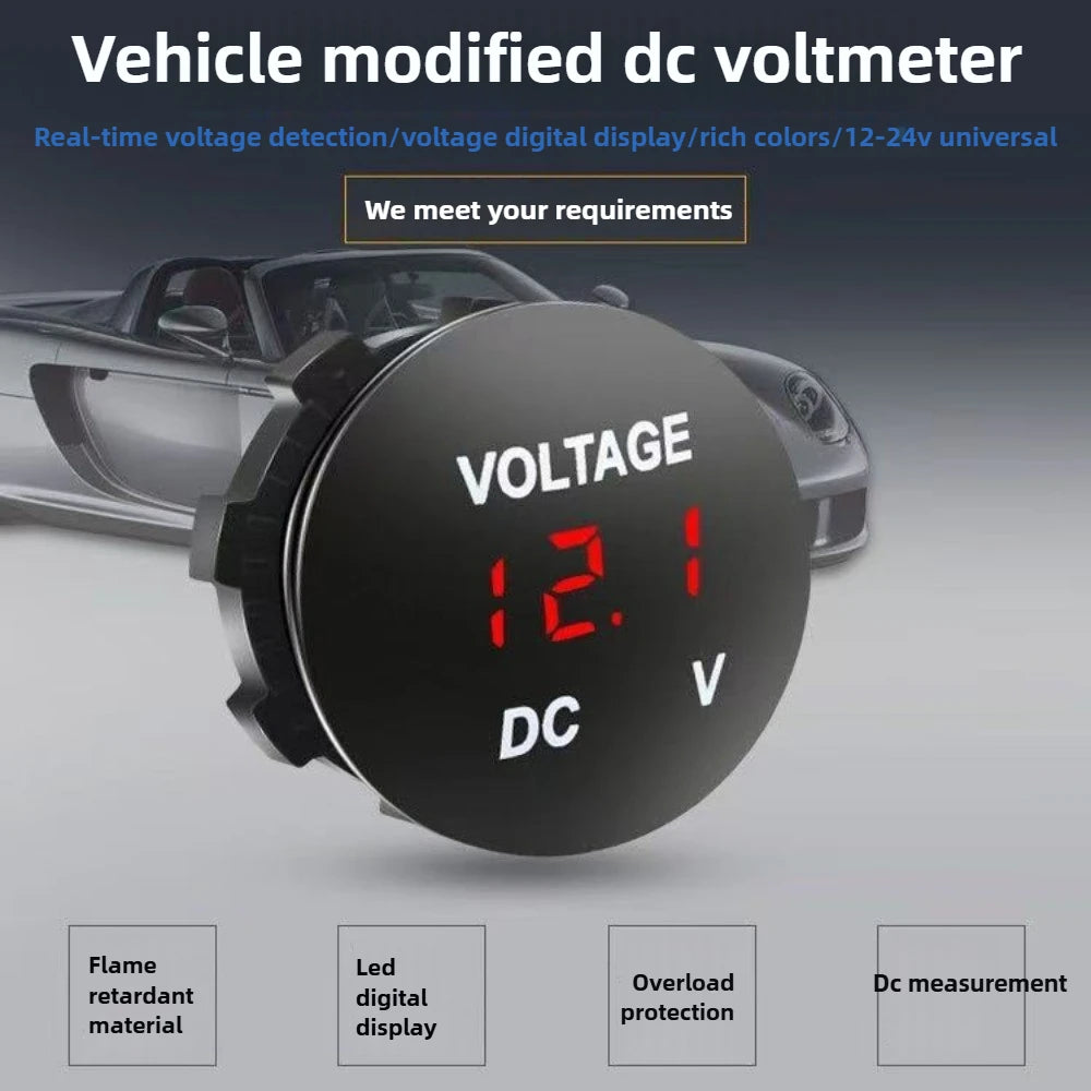 Waterproof Digital Voltmeter DC 5-48V LED Battery Gauge Digital Voltage Gauge Babs