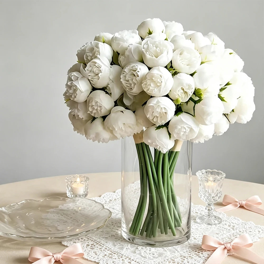27-Head Peony Artificial Silk Flower Bouquet – Wedding Decor Artificial Flower Bouquet Babs
