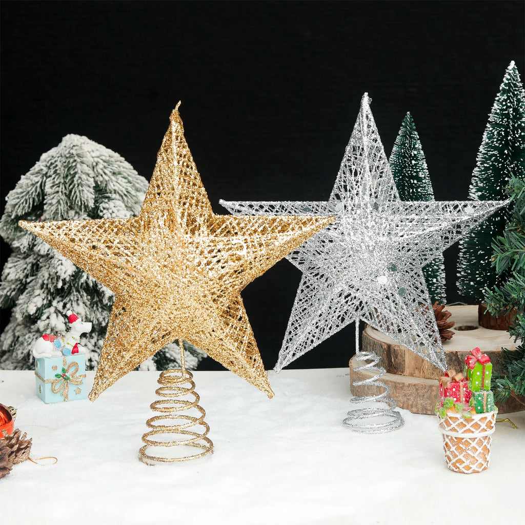 Gold Silver Glitter Star Christmas Tree Topper Ornament Christmas Tree Topper Babs