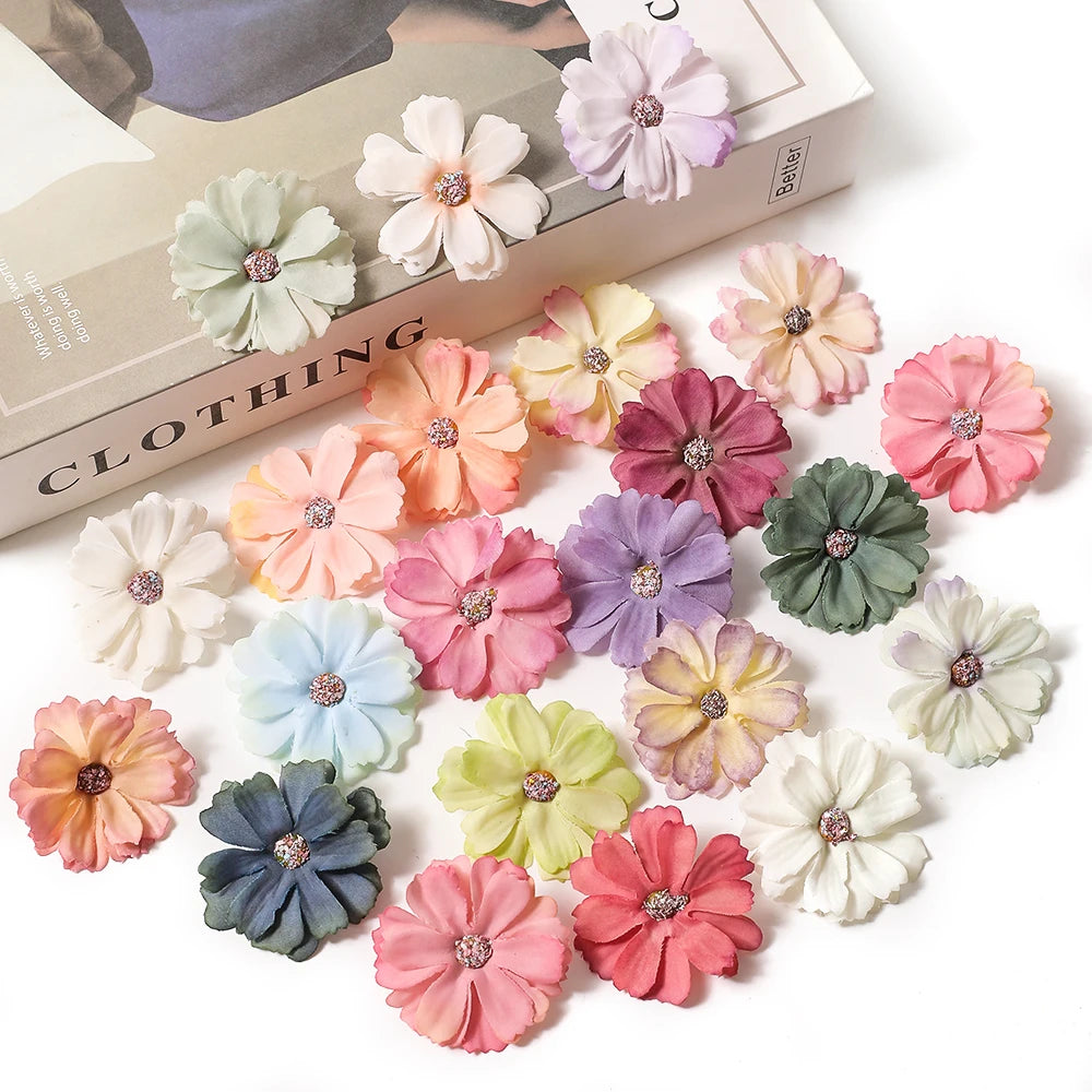 Artificial Silk Daisy Flower Heads 10/20/30Pcs – Wedding Décor Artificial Silk Flowers Babs