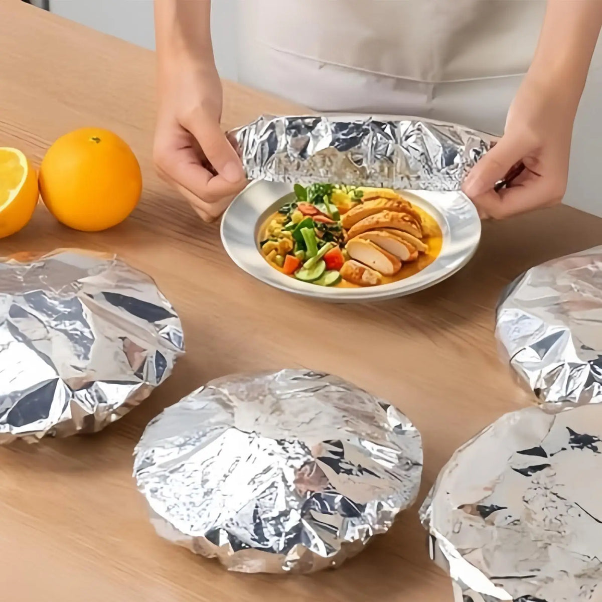 10-Pack Reusable Aluminum Foil Food Covers for Bowls & Dishes Food Storage Covers Babs