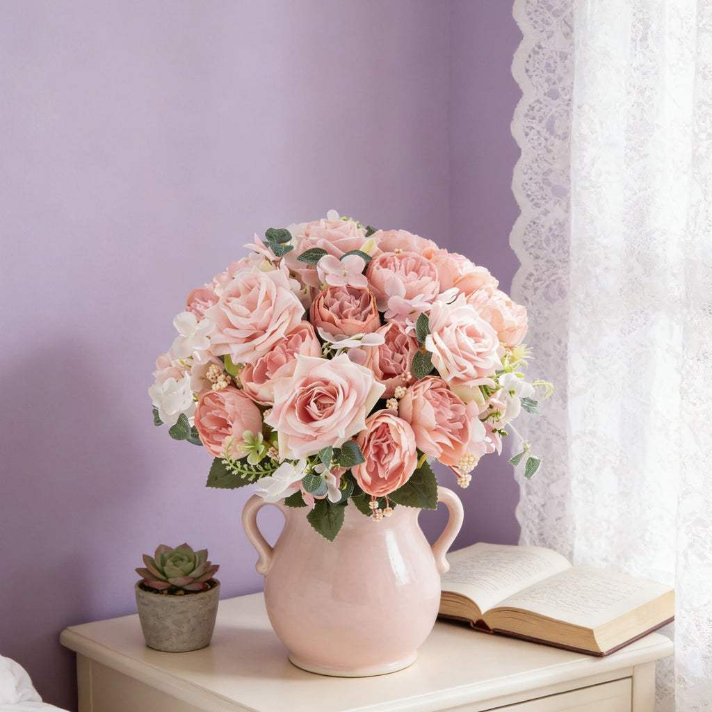 Artificial Silk Rose & Peony Bouquet – Wedding & Home Décor Artificial Flower Bouquet Babs