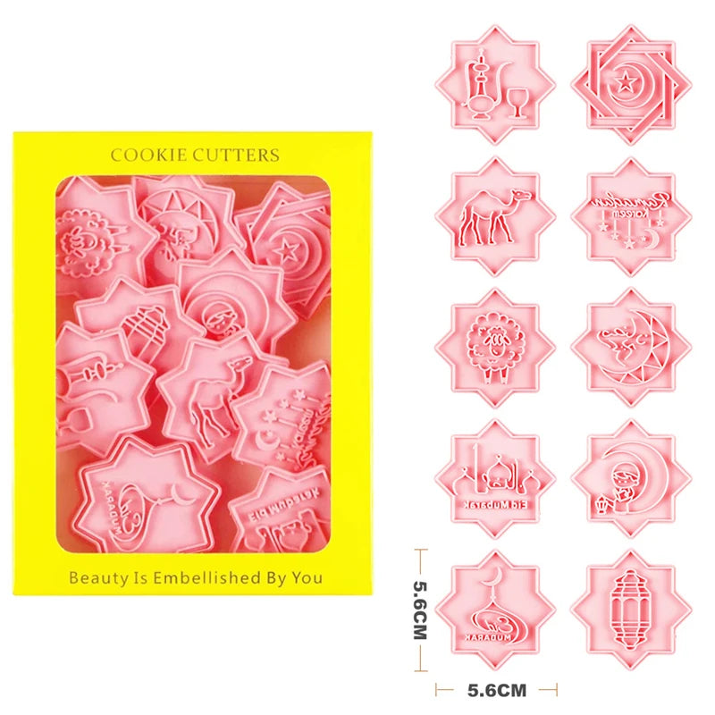 Ramadan Eid Cookie Cutters Set – 8/10Pcs Islamic Baking Molds Cookie Cutter Set Babs