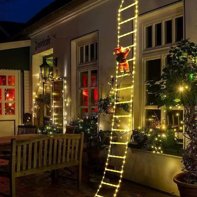 LED Christmas Ladder Light with Climbing Santa Claus | 3M Christmas LED Lights Babs 3M-Warm-older