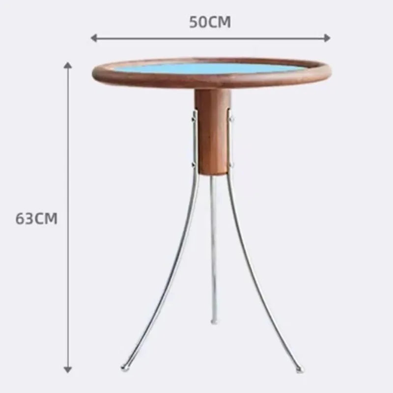 Round Side Table Solid Oak Top & Stainless Steel Legs – Modern Round Side Table Babs