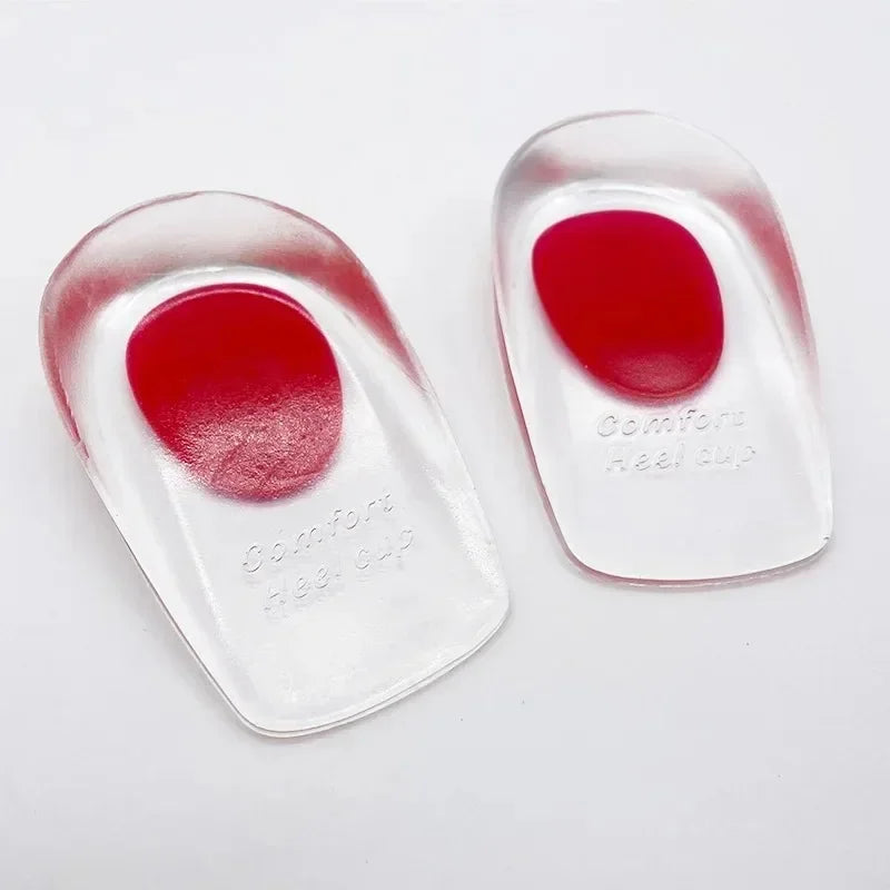 Silicone Heel Cup Pads – Cushioned Inserts for Walking & Running Heel Cup Insoles Babs Women Red EU35-39 1 pair