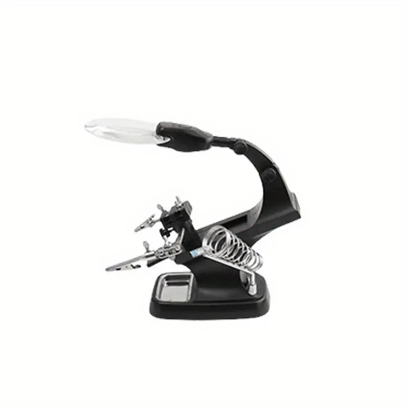 360° Rotating Repair Tool Table with Metal Magnifying Glass Rotating Repair Table Babs black