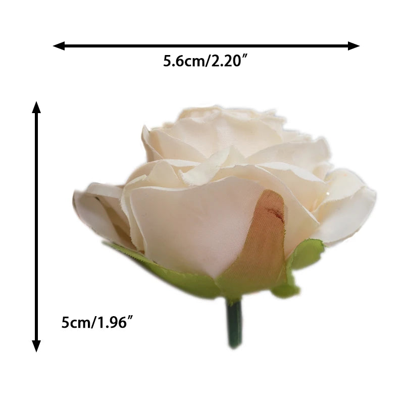 5pcs Artificial Silk Rose Heads – Wedding & Home Décor Artificial Flower Heads Babs