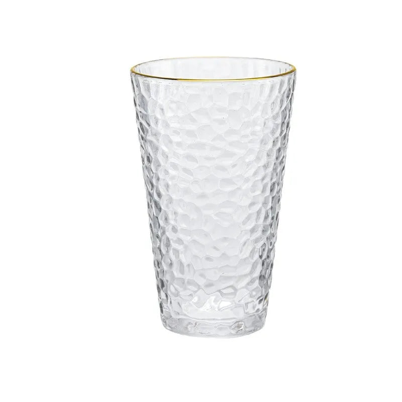 Hammered Glass Cup – Transparent Mug for Tea, Coffee & Milk Glass Drinking Cup Babs