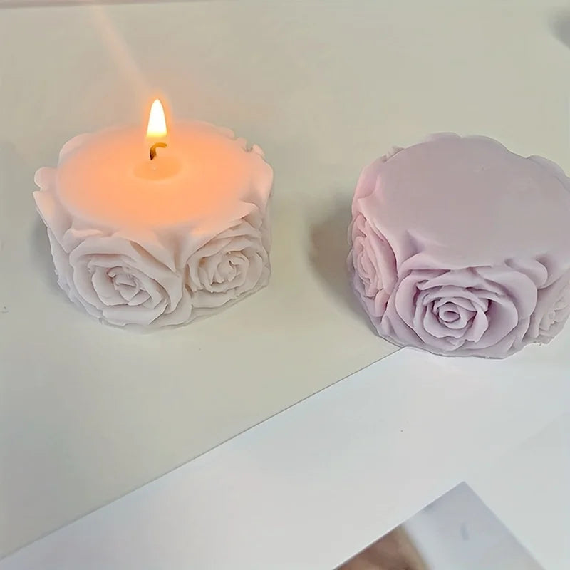 Silicone Rose Candle Mold – DIY Flower Cylindrical Candle Making Candle Making Mold Babs