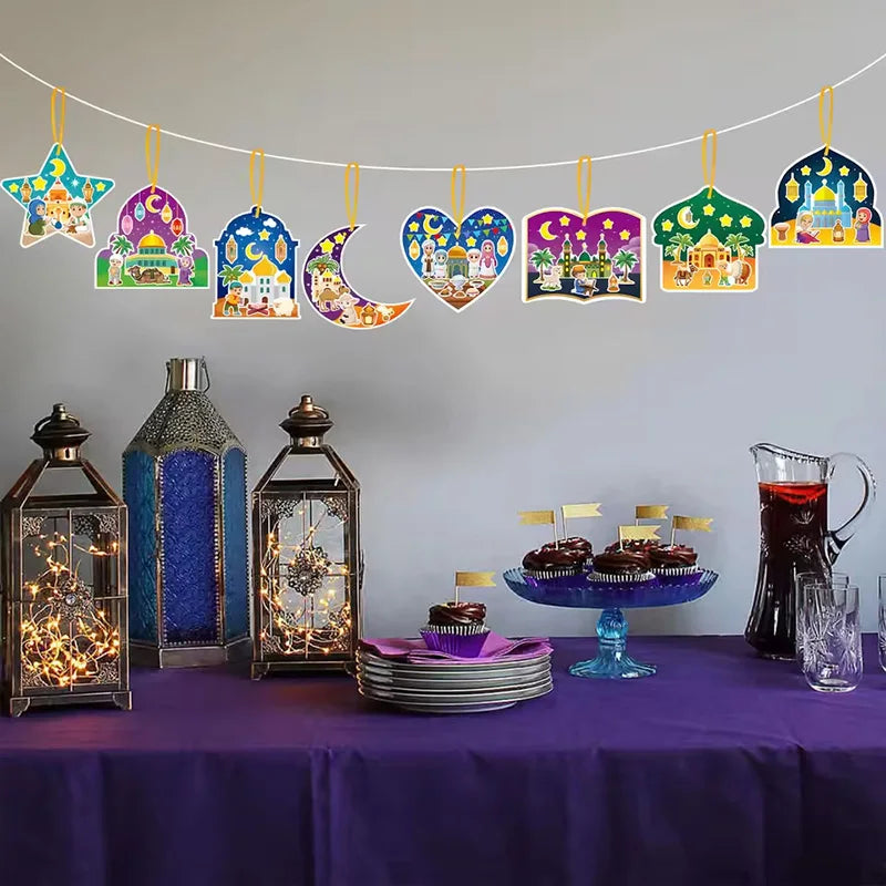 Ramadan DIY Stickers Eid Mubarak Gift Labels & Party Decor Set Celebration Sticker Set Babs