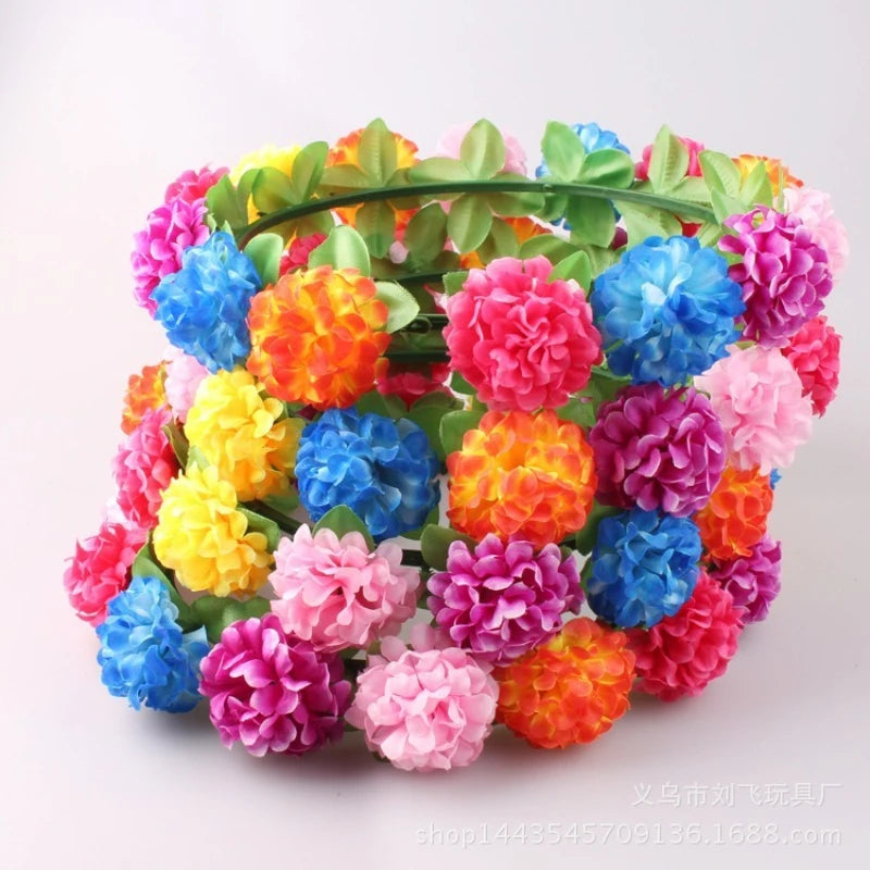 10pcs Artificial Flower Headbands – Floral Wreath Hair Bands Floral Wreath Headband Babs Milky White