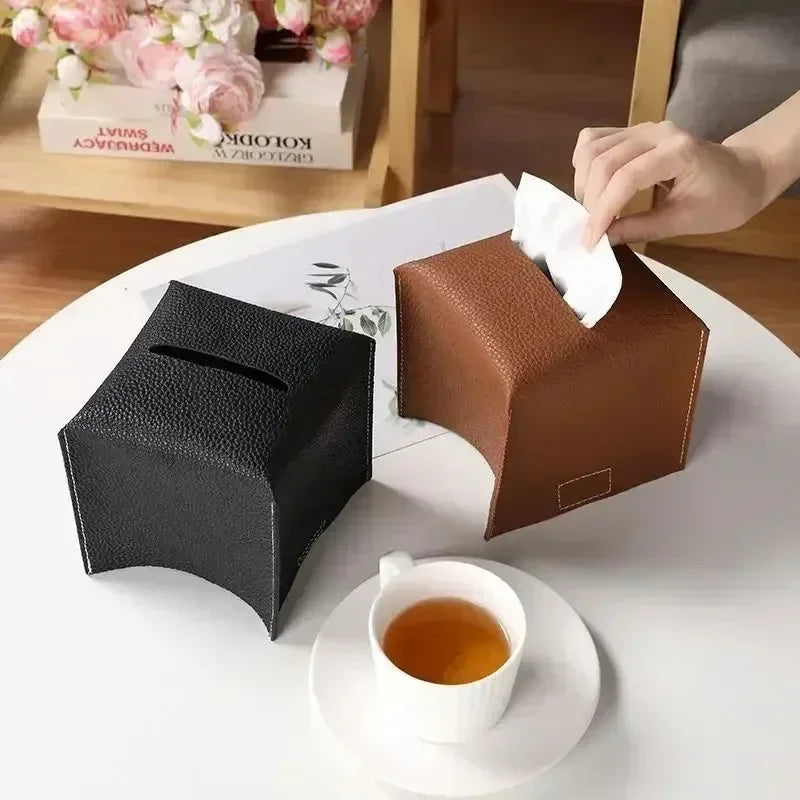 PU Leather Tissue Box Holder – Modern European Style Tissue Box Holder Babs