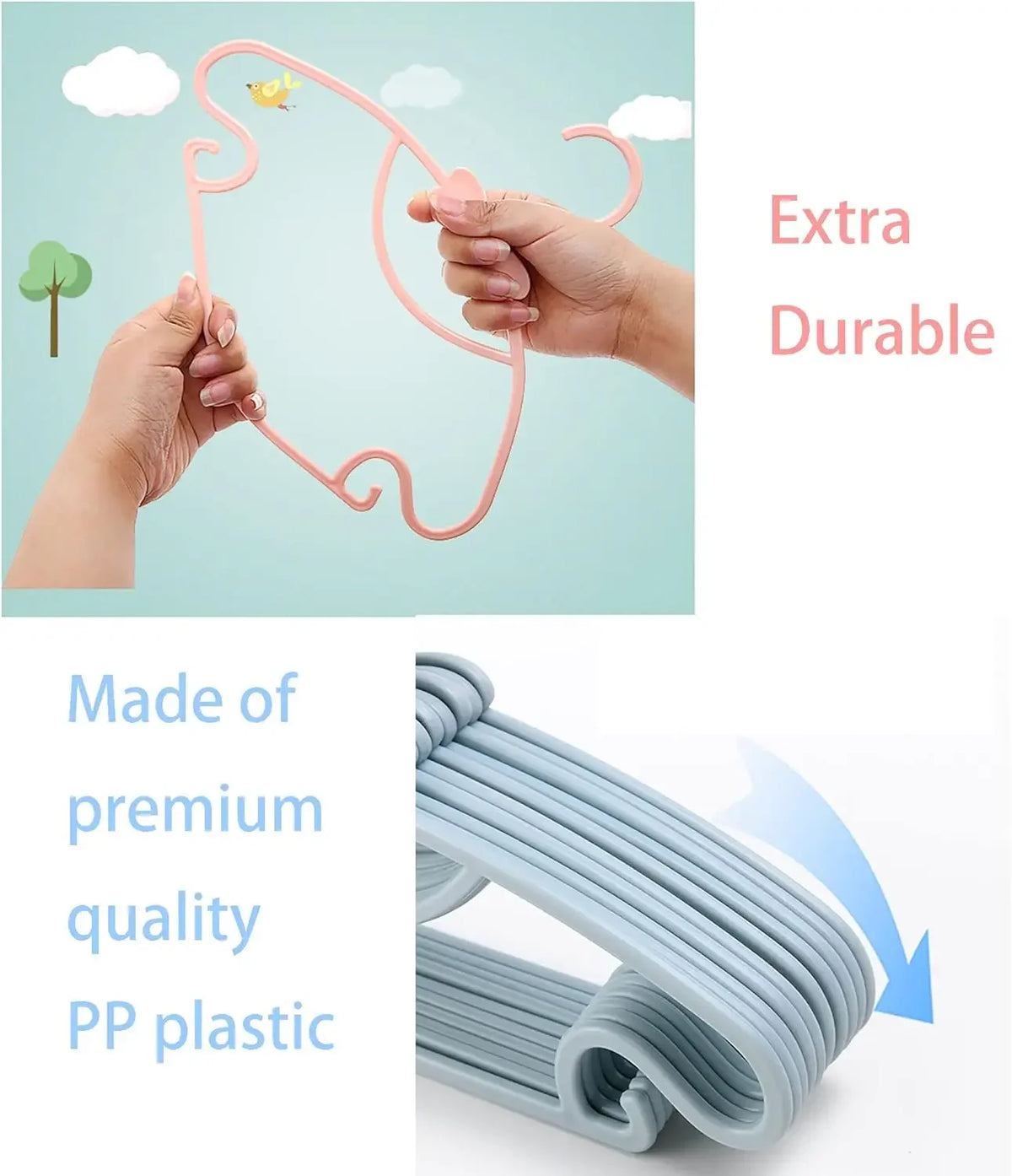 Baby & Kids Windproof Plastic Clothes Hangers – 10/30/50 Pack Clothing Hangers Babs