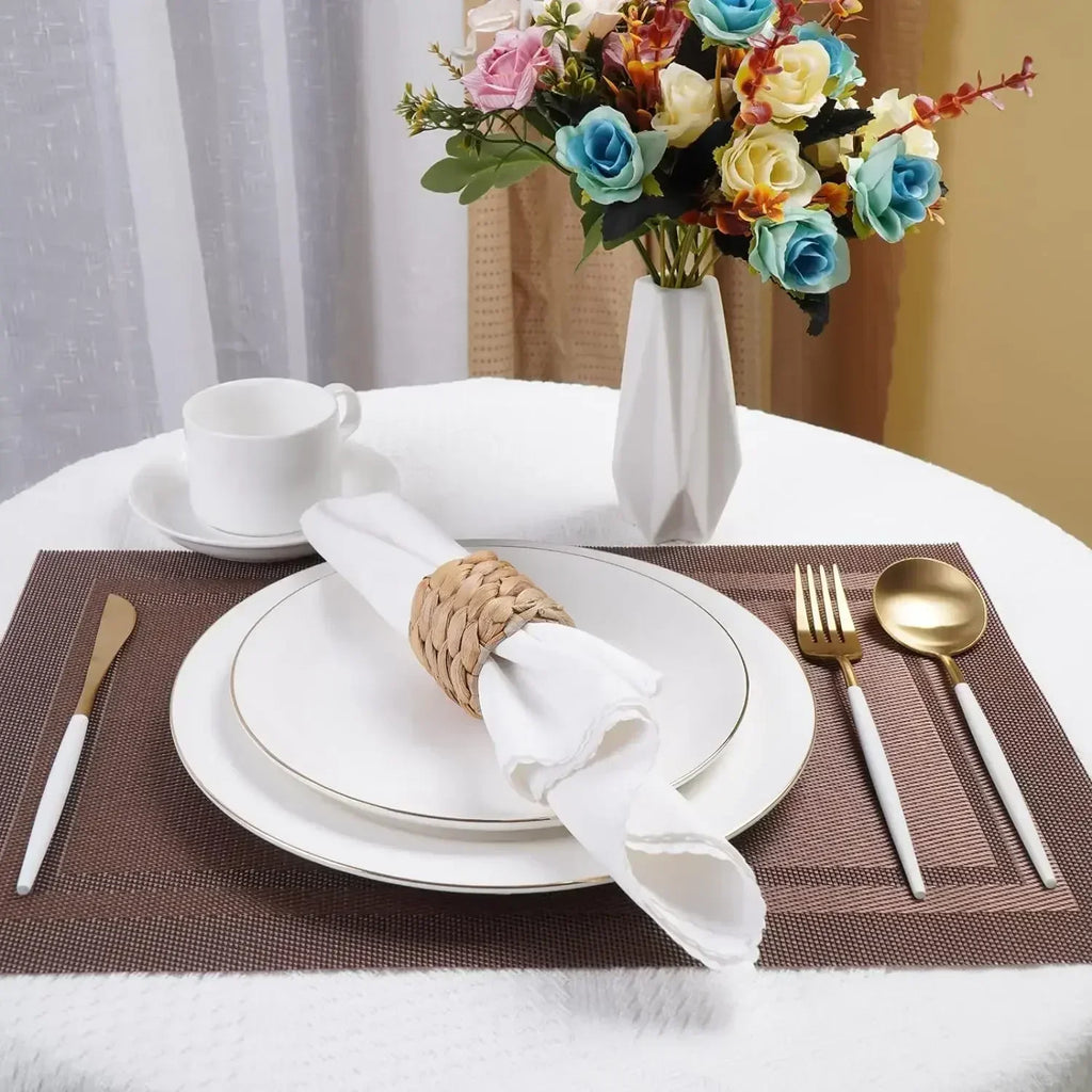 96 Handmade Woven Rattan Napkin Rings – Rustic Natural Décor Woven Napkin Rings Babs