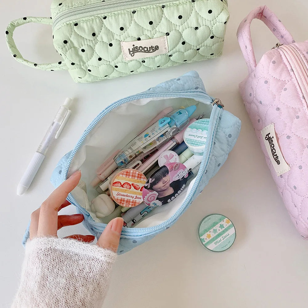 Polka Dot Cosmetic Bag – Travel Toiletry & Pencil Case Pouch Cosmetic Toiletry Bag Babs