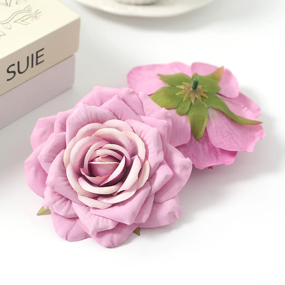 Silk Rose Artificial Flower Heads for Wedding & Home Decor 3/5 Pcs Artificial Flower Heads Babs C style 5Pcs