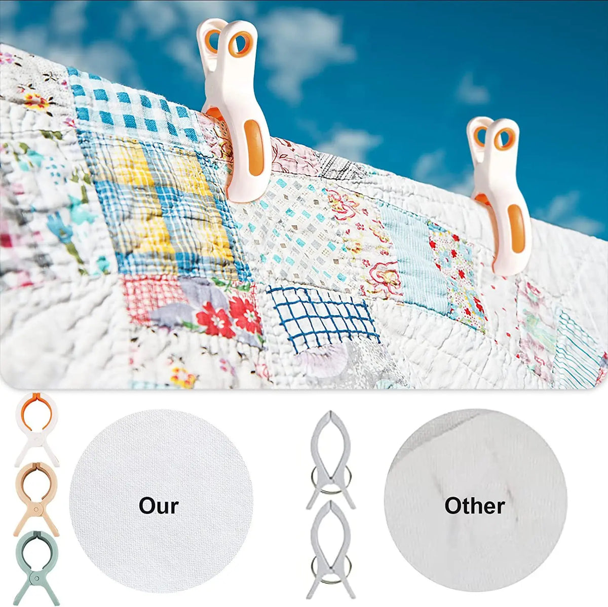 Heavy Duty Large Clothespins with Anti-Rust Springs | Beach & Laundry Laundry Clothespins Babs