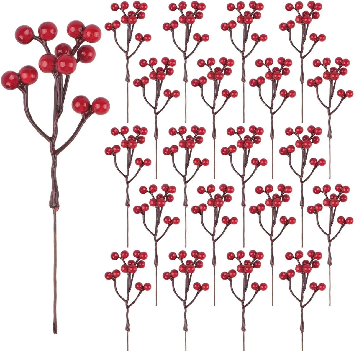 Artificial Holly Red Berry Branch – Christmas & Home Décor Artificial Holly Decor Babs 1 1pc