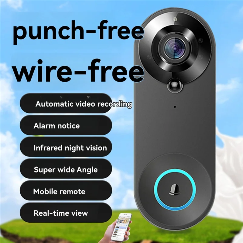WiFi Video Doorbell 2MP Camera, PIR Motion & Night Vision WiFi Video Doorbell Babs