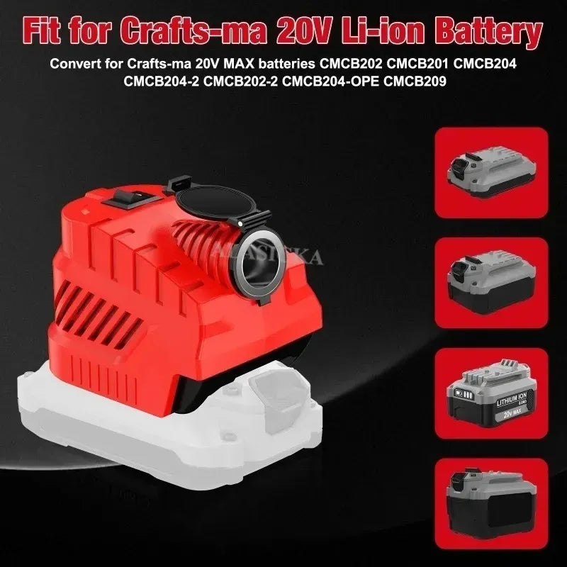 Craftsmen 20V Battery Buck Converter 12V USB-C Cigarette Lighter Battery Power Converter Babs