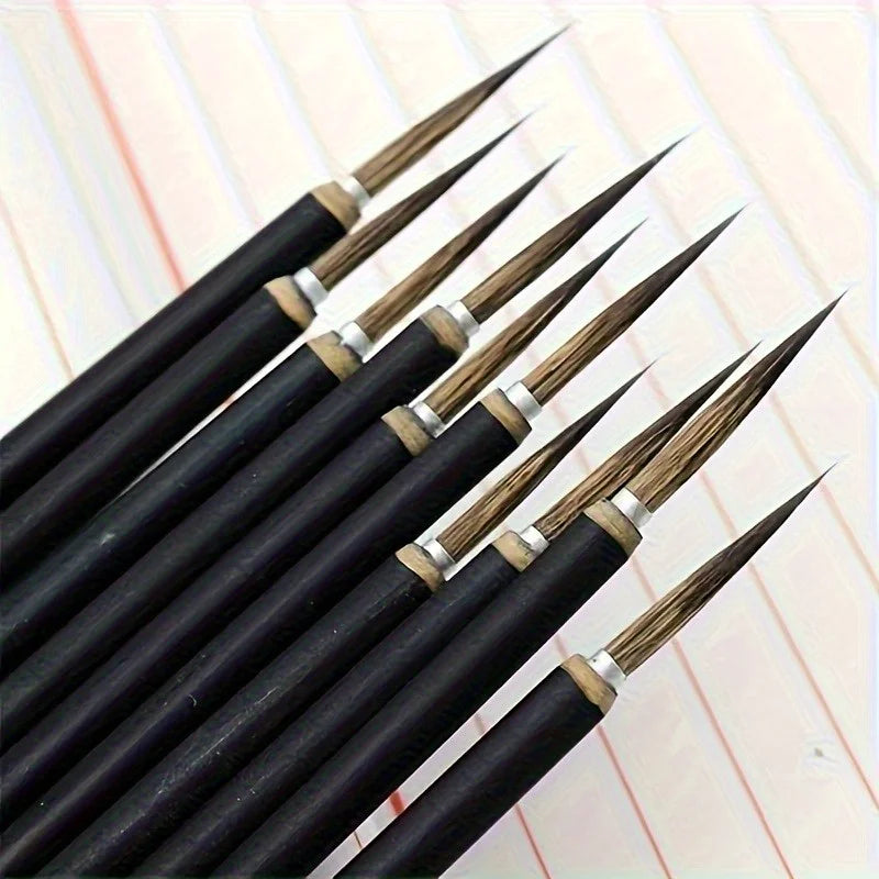 6 Pcs Fine Line Hook Painting Brushes – Golden Style Detail Set Fine Line Paint Brush Babs