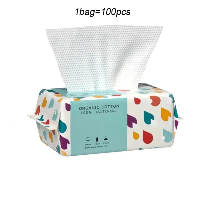 100/300PCS Disposable 100% Cotton Face Towels & Makeup Wipes Disposable Face Towels Babs 100P
