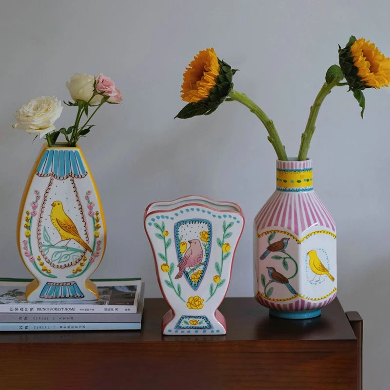 Nordic Ceramic Vase – Minimalist Retro Décor for Living Room Decorative Ceramic Vase Babs