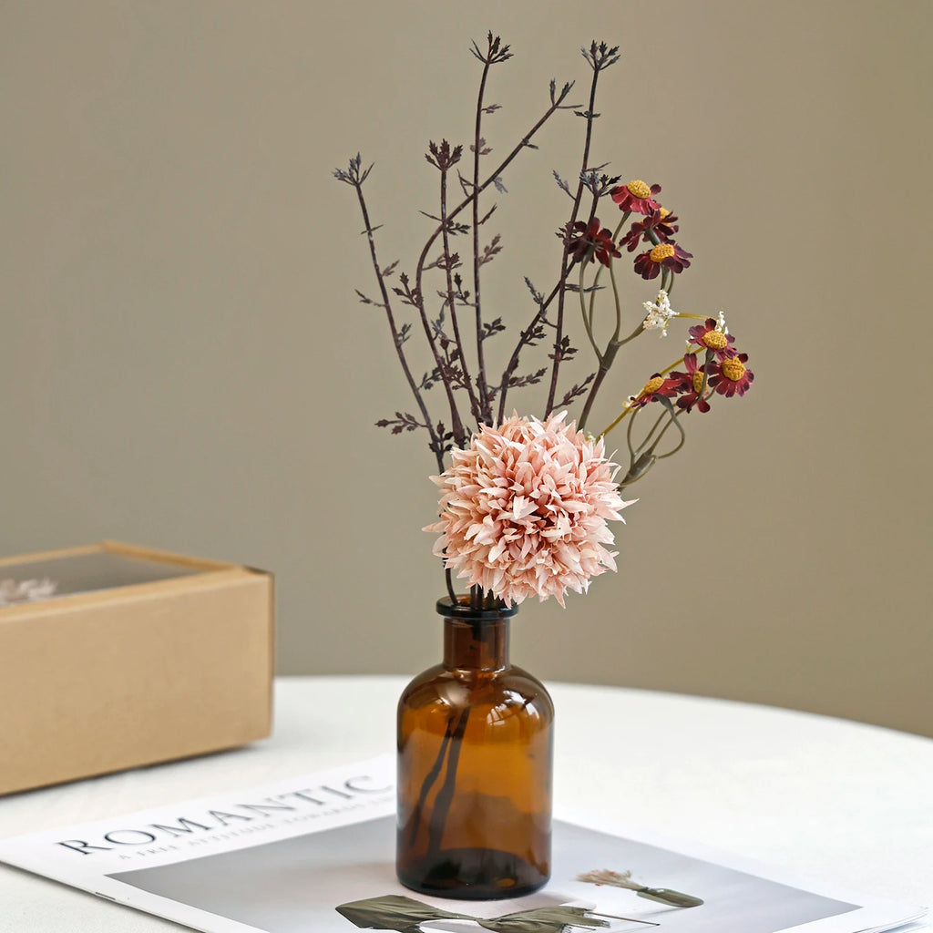 Artificial Silk Peony Bouquet – Indoor & Outdoor Floral Décor Artificial Flower Bouquet Babs color 1 with vase 1 pc