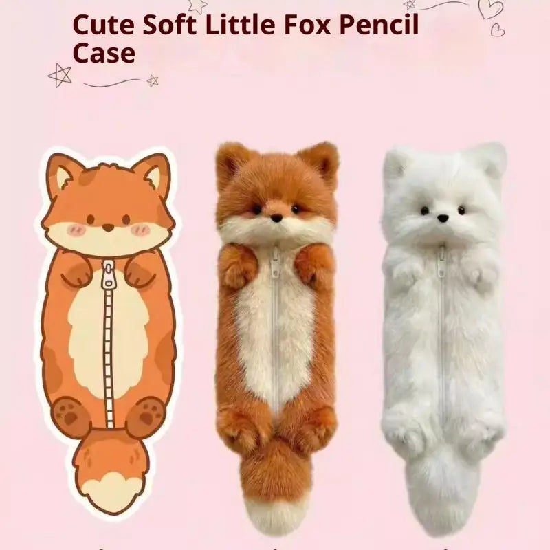 Cute Cartoon Plush Pencil Pouch | Animal Stationery Bag Plush Pencil Case Babs