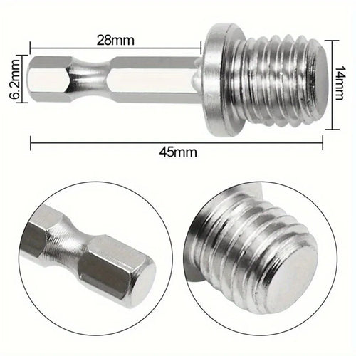 1/4" Hex Shank M14 Drill Adapter for Angle Grinder – 10 Pack Drill Adapter Babs