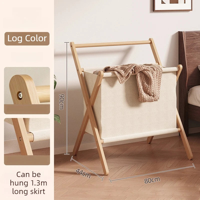 Wooden Standing Coat Rack | Modern Beech Clothes Organizer Standing Coat Rack Babs Log Color-80CM