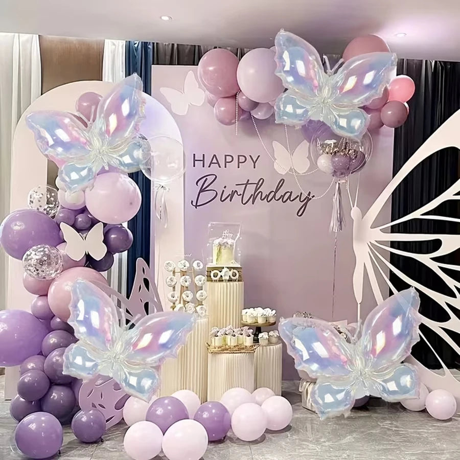 2pcs Gradient Butterfly Foil Balloons – Party & Wedding Decor Foil Party Balloons Babs