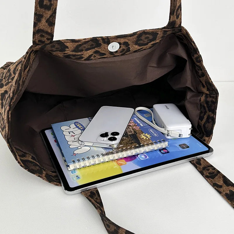 Vintage Leopard Print Tote Bag – Large Crossbody for Women Leopard Print Tote Bag Babs