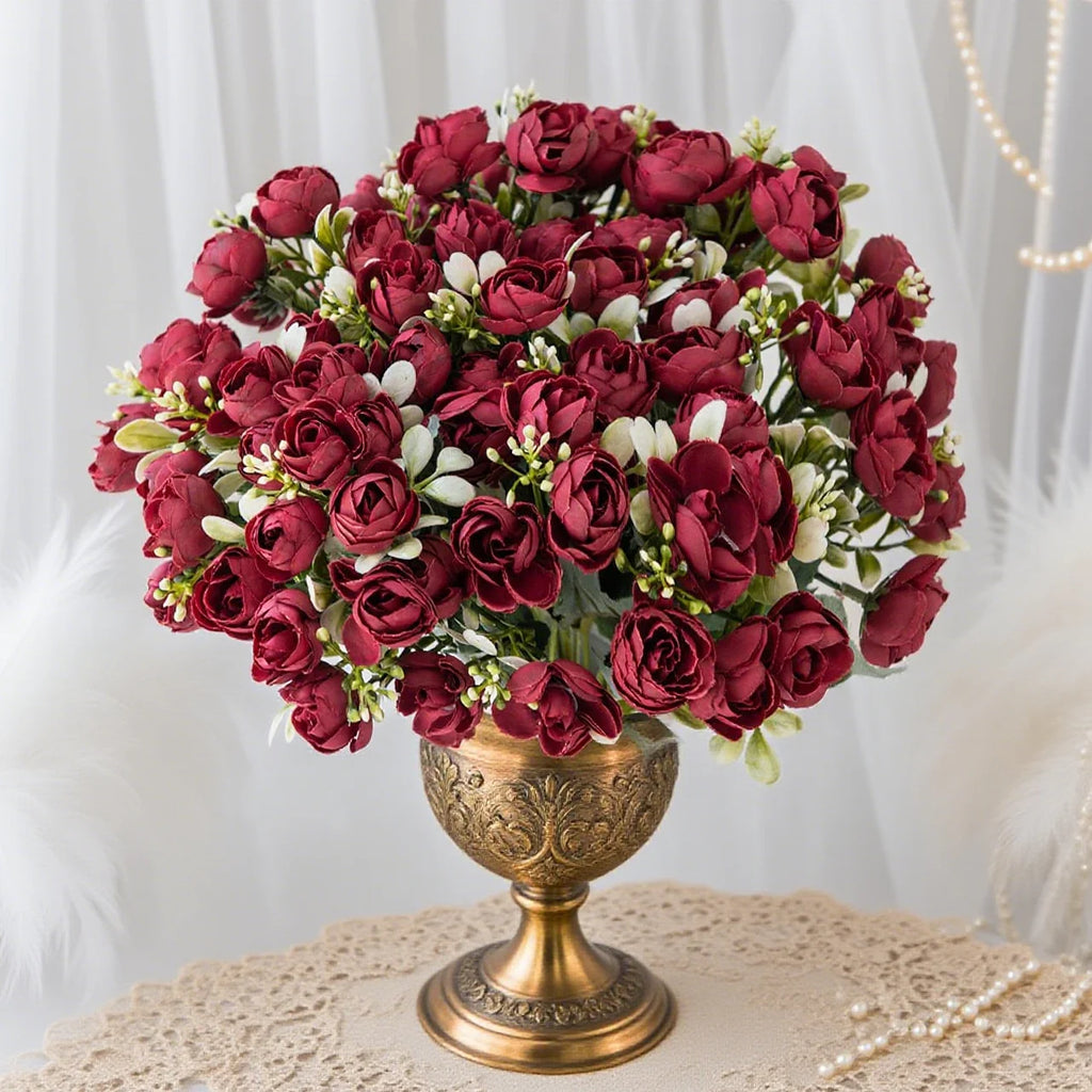 Silk Rose Artificial Flowers – Wedding & Home Décor Bouquet Artificial Silk Flowers Babs