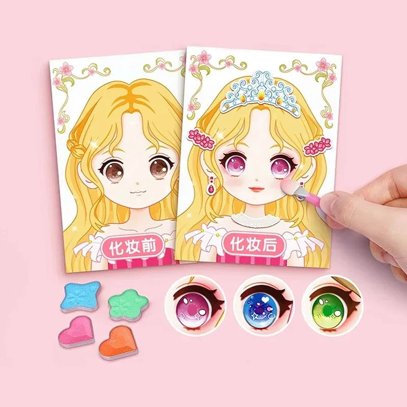 Princess Dress-Up Makeup Sticker Book for Girls – 15 Sheets Kids Sticker Book Babs