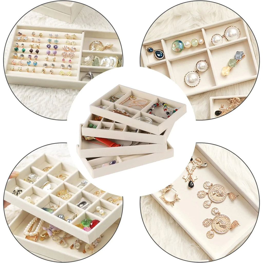 Velvet Jewelry Display Tray – Ring, Earring & Necklace Box Jewelry Display Tray Babs