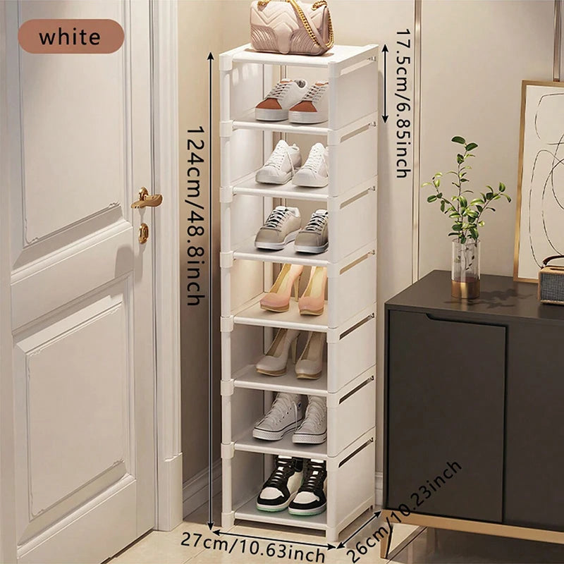 Narrow Multi-Tier Shoe Rack – Wall Door Space-Saving Storage Shoe Rack Babs